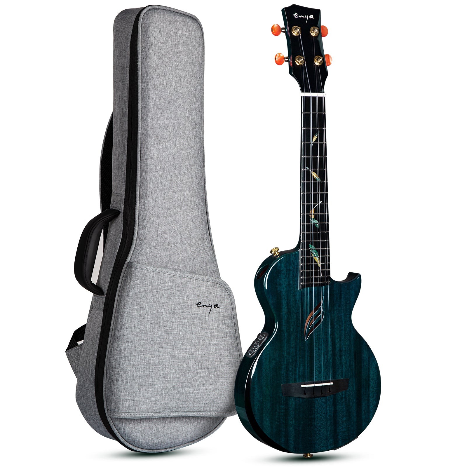 Feather Mahogany Blue Tenor Ukulele
