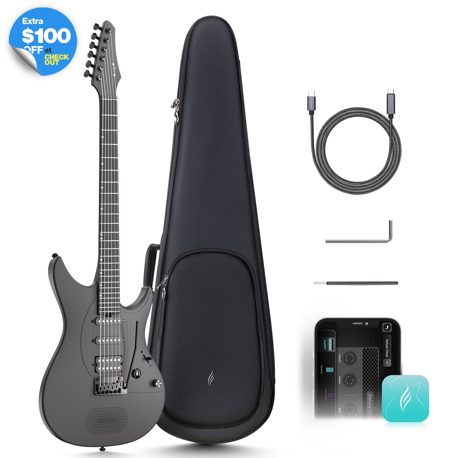 enya Inspire スマートギター Enya Inspire: Carbon Fiber Super Strat Smart Guitar