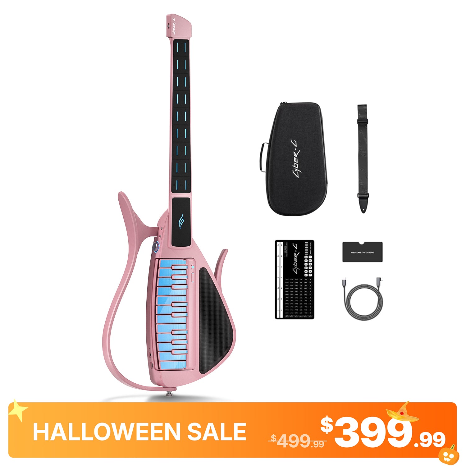Enya エンヤ Cyber-G スマートエレキギター キーボードモデル 白 25Halloween_PK_Pink_1500.jpg?v