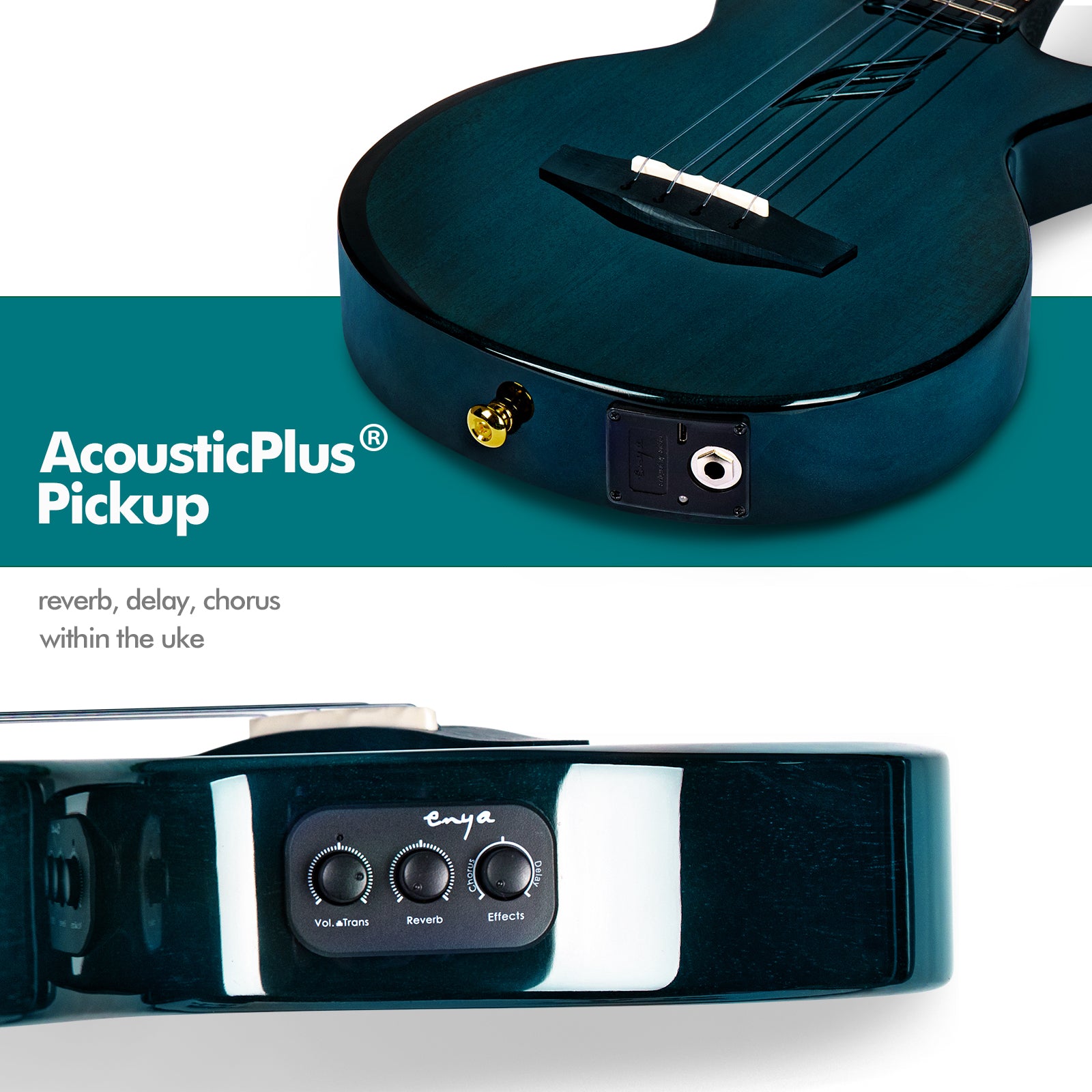 Feather Mahogany Blue Tenor Ukulele