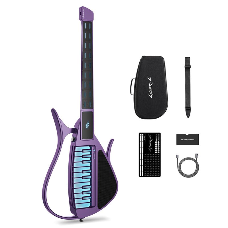 music gear 4 Enya Cyber-G: New Era Backing Stringless Smart Guitar Keyboard model / Cyber Purple