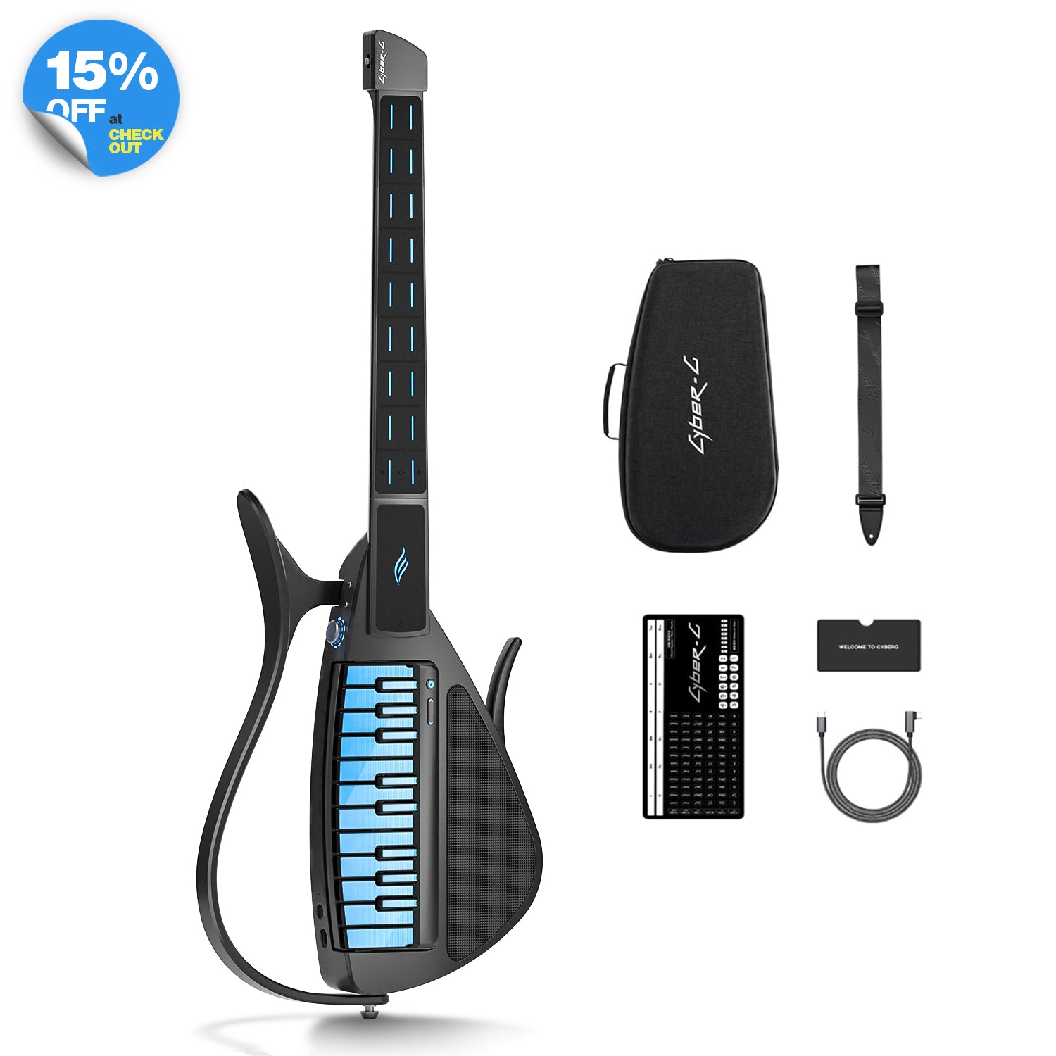 Enya CYBER-G エンヤ スマートエレキギター ブラック Enya Cyber-G: New Era Backing Stringless Smart Guitar