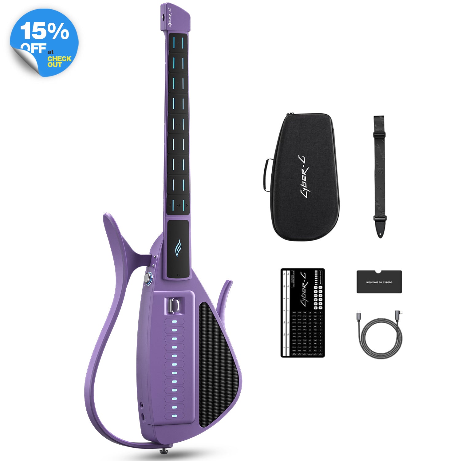 Enya CYBER-G エンヤ スマートエレキギター ブラック Enya Cyber-G: New Era Backing Stringless Guitar