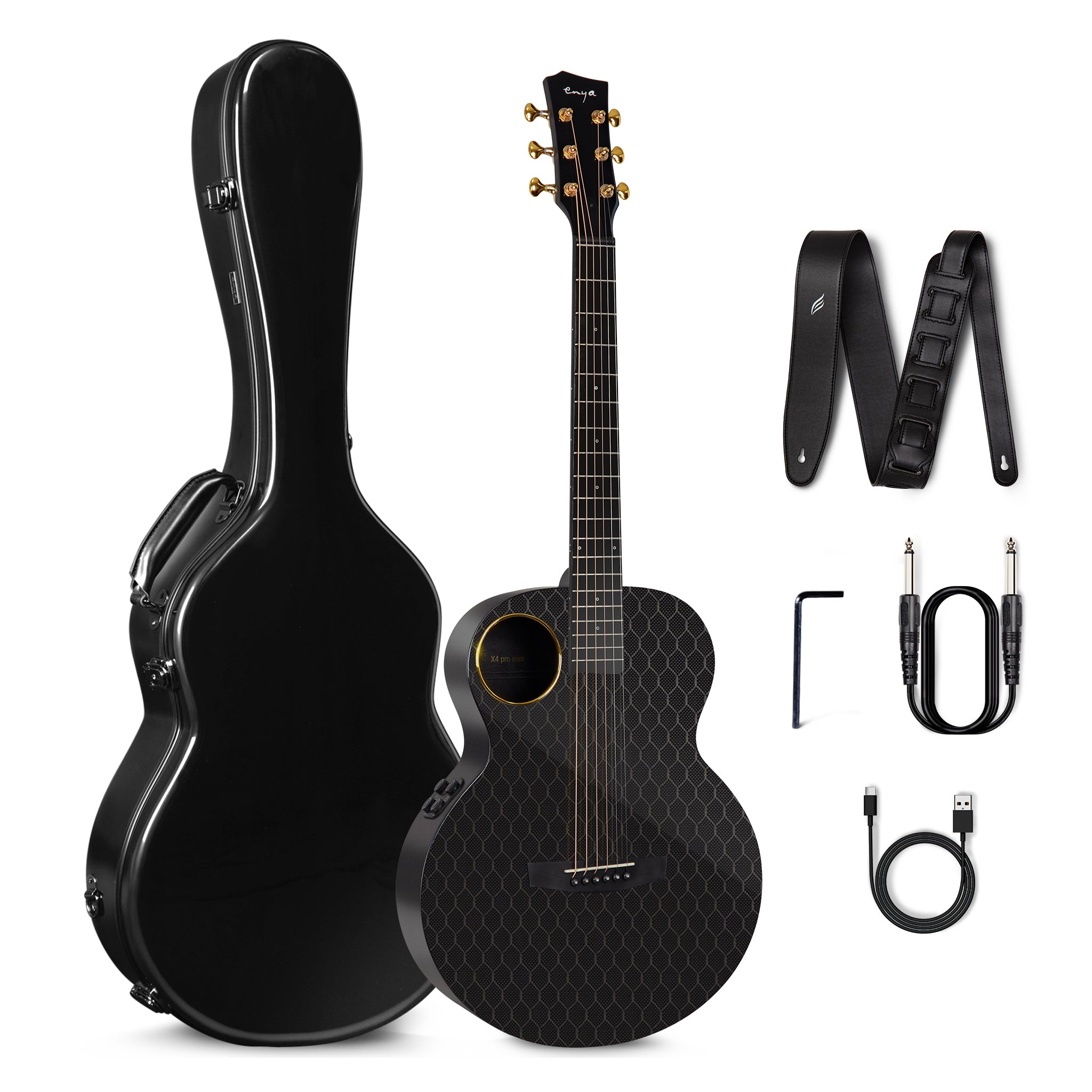 Enya X4 Pro 41 アコースティック / エレキギター Enya X4 Pro Mini Carbon Fiber AcousticPlus® Guitar