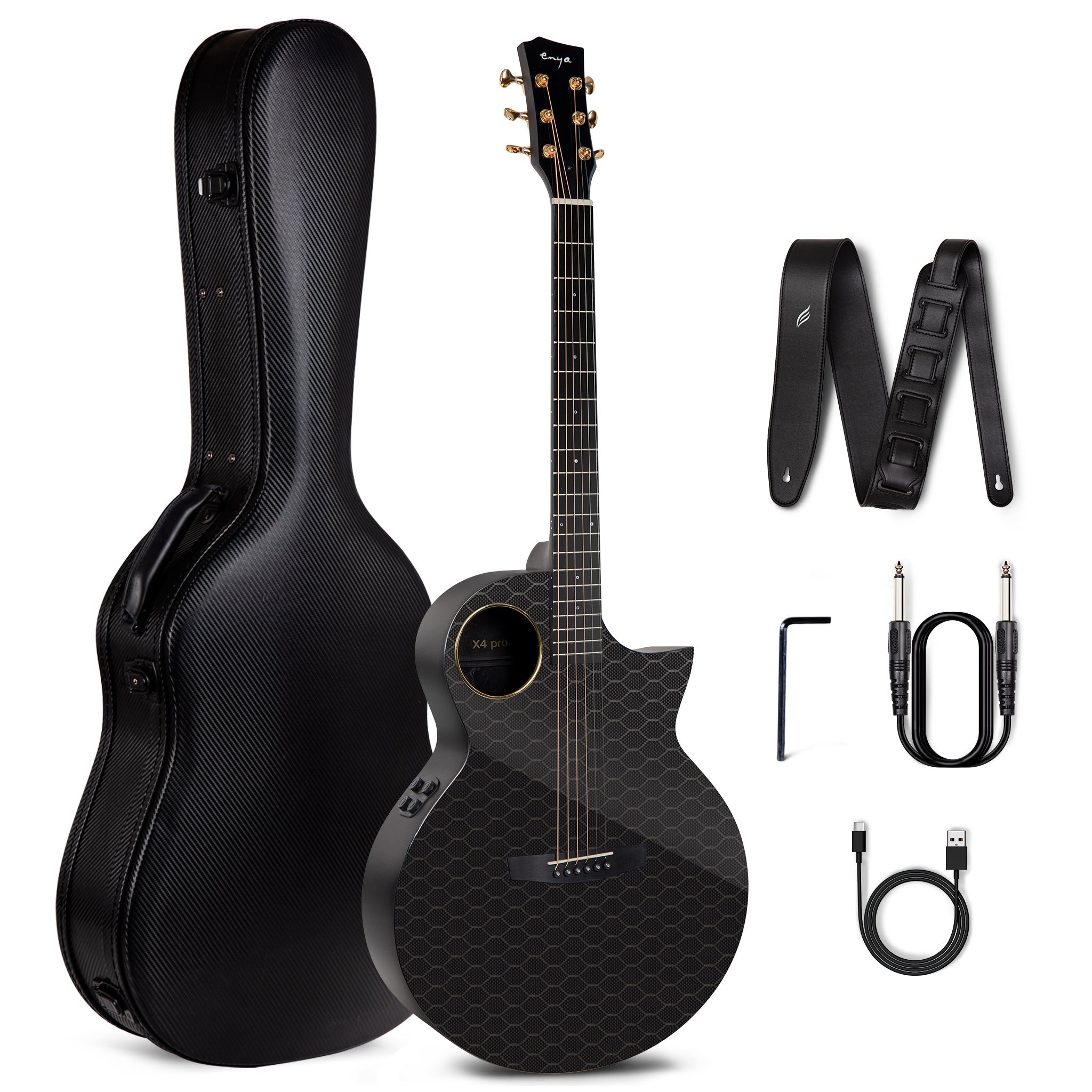 ギター Enya Inspire Black ENYA Inspire Smart Electric Guitar (Black) – Music