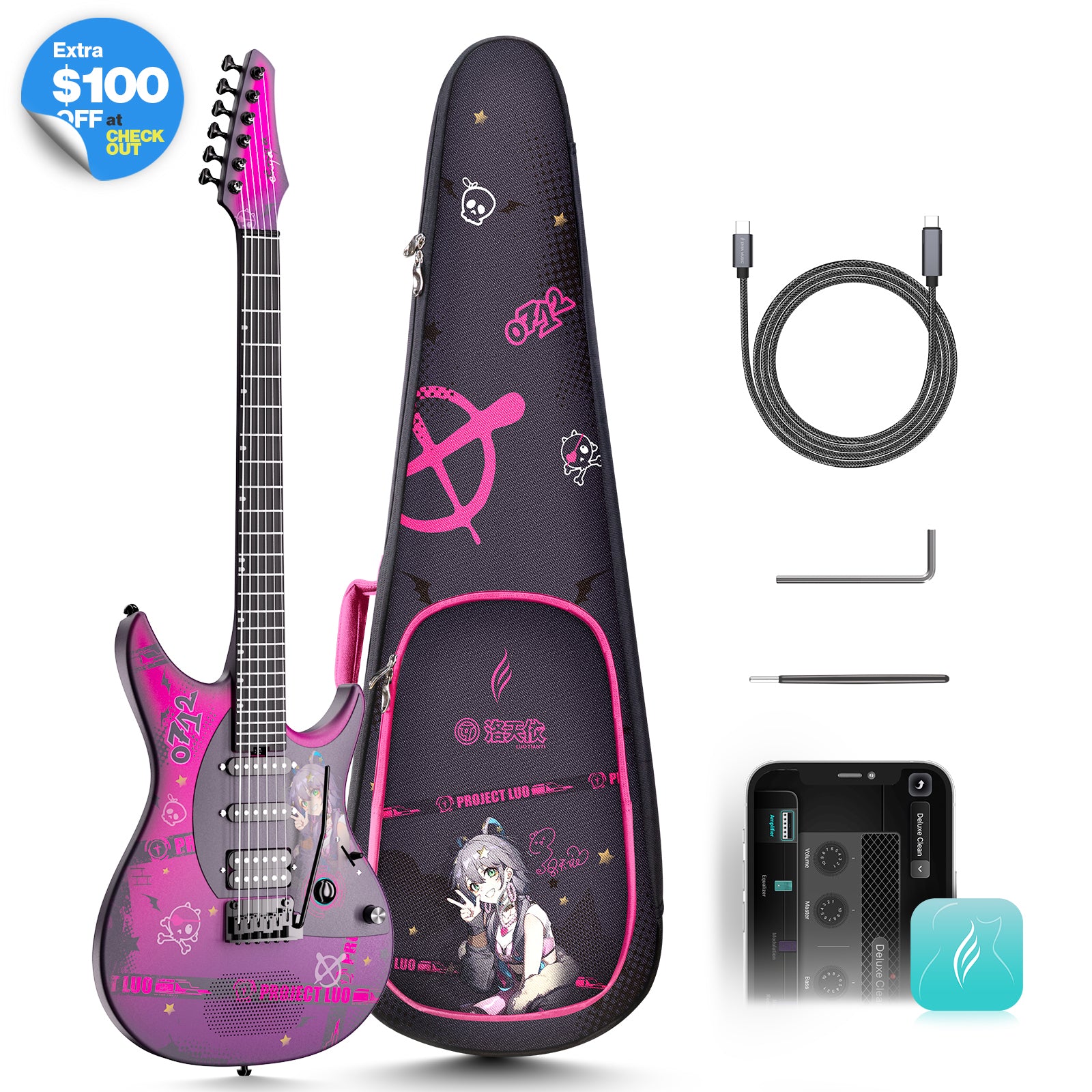 enya Inspire スマートギター Enya Inspire: Carbon Fiber Super Strat Smart Guitar