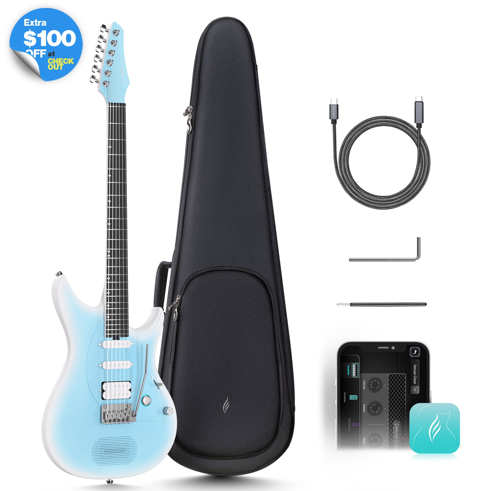 enya Inspire スマートギター Enya Inspire: Carbon Fiber Super Strat Smart Guitar
