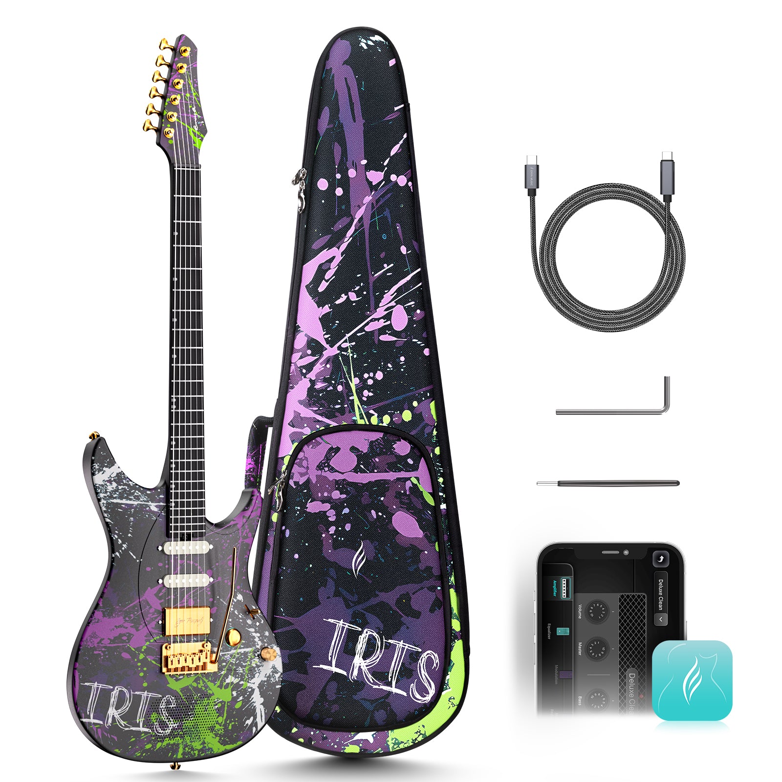 ENYA エンヤ Inspire  Purple アンプ内蔵エレキ Enya Inspire: Carbon Fiber Super Strat Smart Guitar