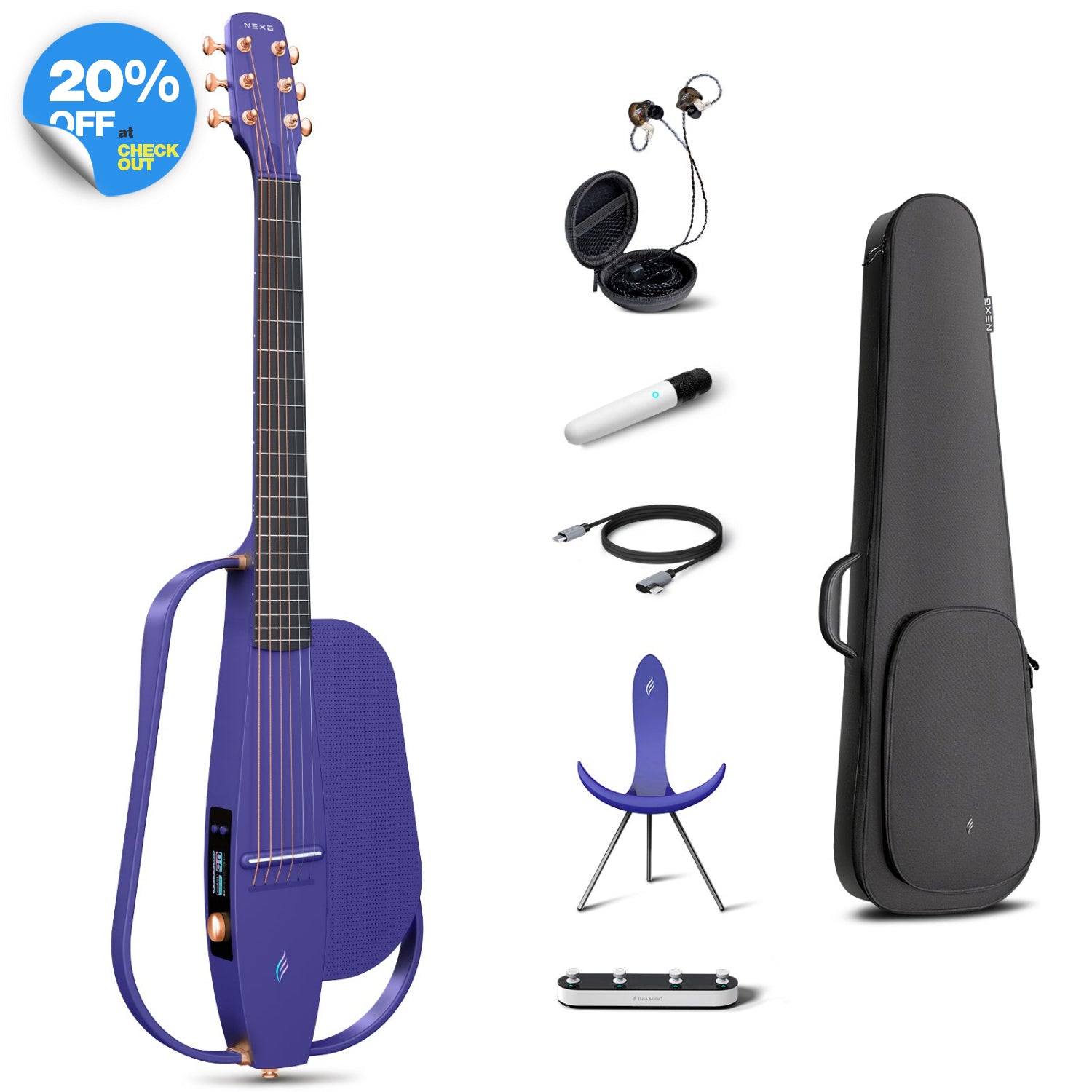 ENYA NEXG 2: Smart Silent Travel Guitar with Looper