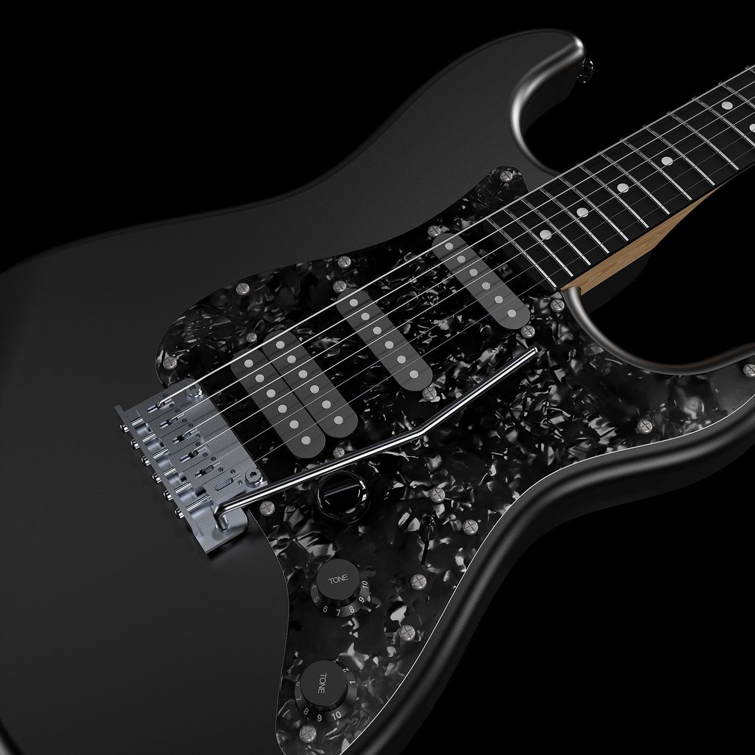 HSS ceramic pickup configuration on the Enya Xmari